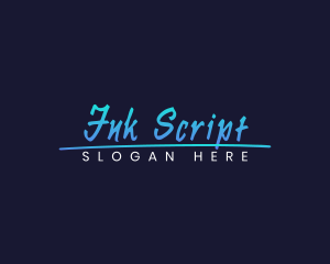 Neon Script Brush logo design