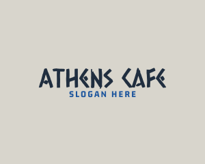 Athens - Greek Text History logo design