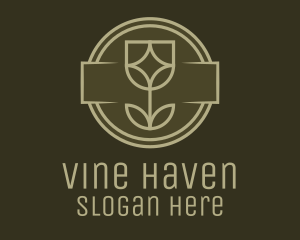 Flower Wine Glass logo design