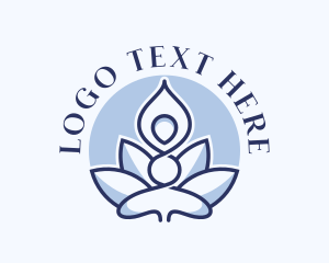 Peace - Yoga Healing Lotus logo design