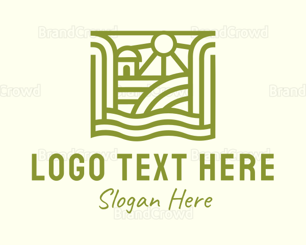 Green Organic Farm Village Logo