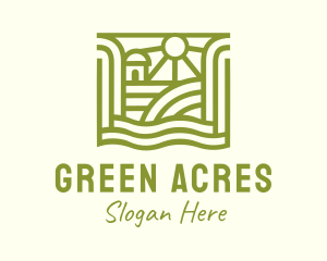 Farming - Green Organic Farm Village logo design