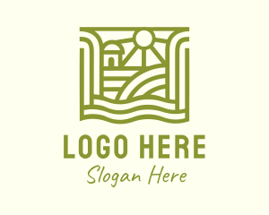 Sunshine - Green Organic Farm Village logo design