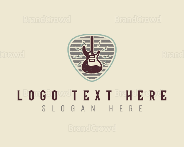 Electric Guitar Rock Band Logo