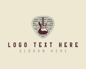 Rock Band - Electric Guitar Rock Band logo design