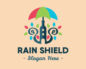 Umbrella - Anchor Wine Bottle Umbrella logo design