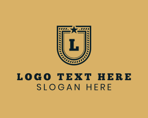 Luxury - Retro Star Shield logo design