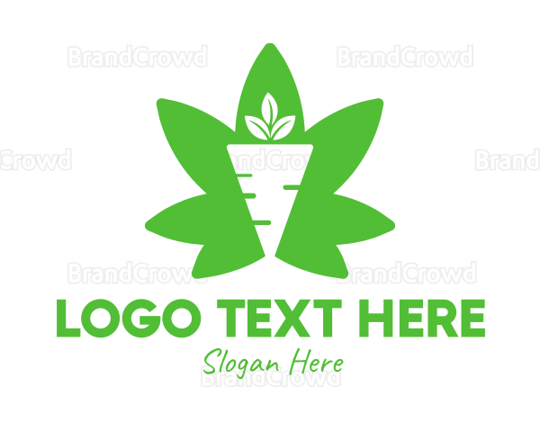 Green Cannabis Carrot Logo