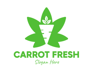 Carrot - Green Cannabis Carrot logo design