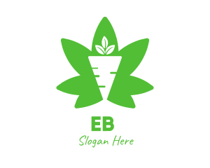 Market - Green Cannabis Carrot logo design