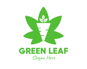 Green Cannabis Carrot logo design