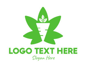 Green - Green Cannabis Carrot logo design