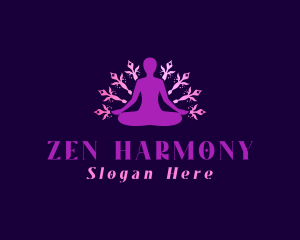 Yoga Zen Flower  logo design