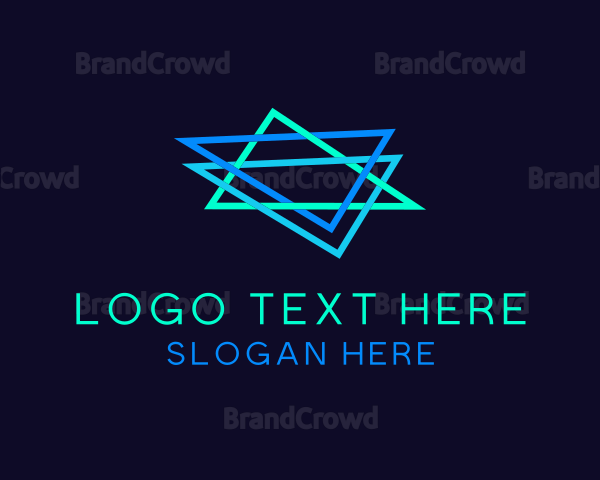 Gaming Neon Triangle Star Logo