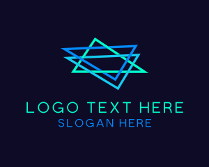 Cyberspace - Gaming Neon Triangle Star logo design
