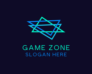 Gaming Neon Triangle Star logo design