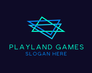 Games - Gaming Neon Triangle Star logo design