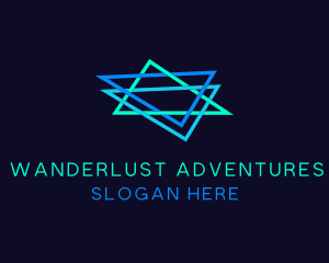 Player - Gaming Neon Triangle Star logo design