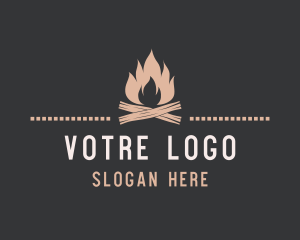 Outdoor Camping Fire Logo