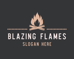 Outdoor Camping Fire logo design