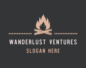 Outdoor Camping Fire logo design