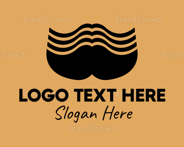 Big Male Mustache Logo