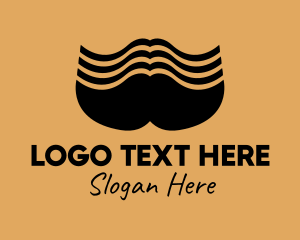 Mens Salon - Big Male Mustache logo design