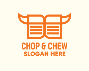 Simple - Orange Cowboy Book logo design