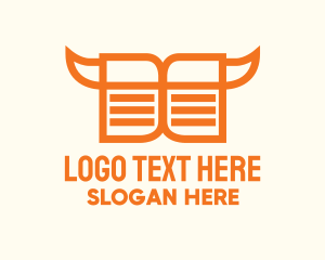 Longhorn - Orange Cowboy Book logo design