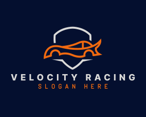 Racing Car Shield logo design