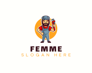 Handyman Plumber Wrench logo design