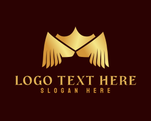 Tiara - Golden Wing Crown logo design