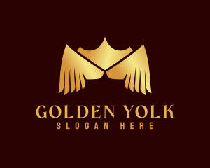 Golden Wing Crown logo design