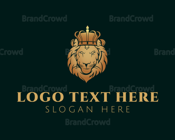 Luxury Feline Lion Crown Logo