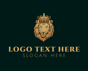 Lion - Luxury Feline Lion Crown logo design