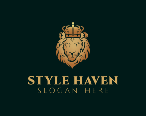 Regal - Luxury Feline Lion Crown logo design