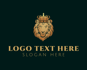 Luxury Feline Lion Crown Logo