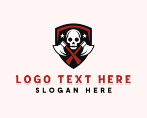 Axe Skull Hunter logo design