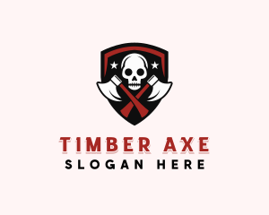 Axe Skull Hunter logo design