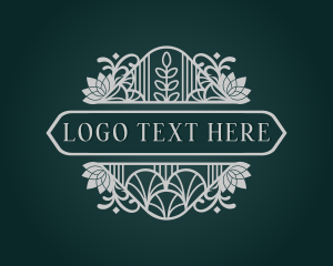 Hotel - Lotus Floral Art Deco logo design