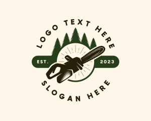 Timber - Lumberjack Chainsaw Trees logo design