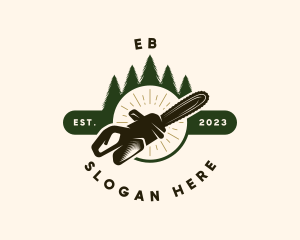 Lumberjack Chainsaw Trees Logo