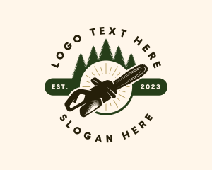 Lumberjack Chainsaw Trees Logo