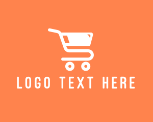 White - Grocery Shopping Cart logo design