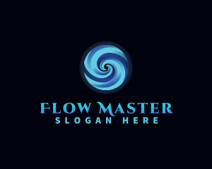Drain - Water Whirlpool Wave logo design