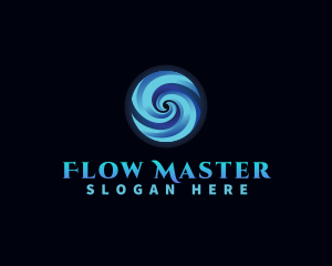 Water Whirlpool Wave logo design