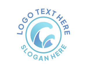 Surfer - Flow Blue Wave logo design