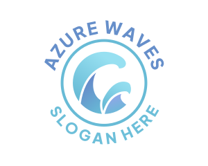 Flow Blue Wave logo design