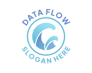 Flow Blue Wave logo design