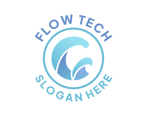 Flow Blue Wave logo design